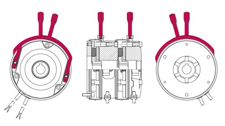 Hand release of double brake COMBISTOP 38D