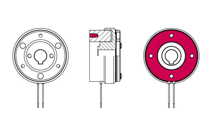 Adapted flange of electromagnetic tooth clutch COMBINORM T