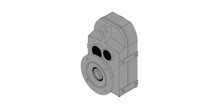 Flange-mounted version plus side areas