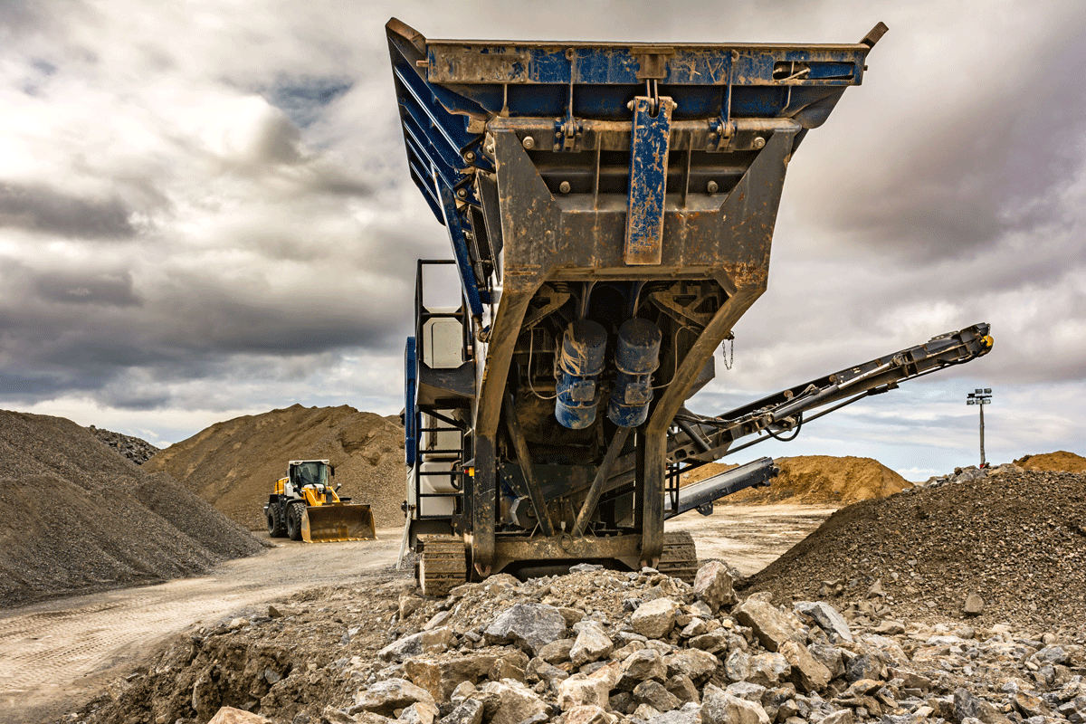 Jaw Crusher in action on a working site