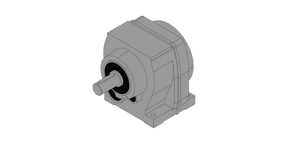 Foot-mounted helical gear