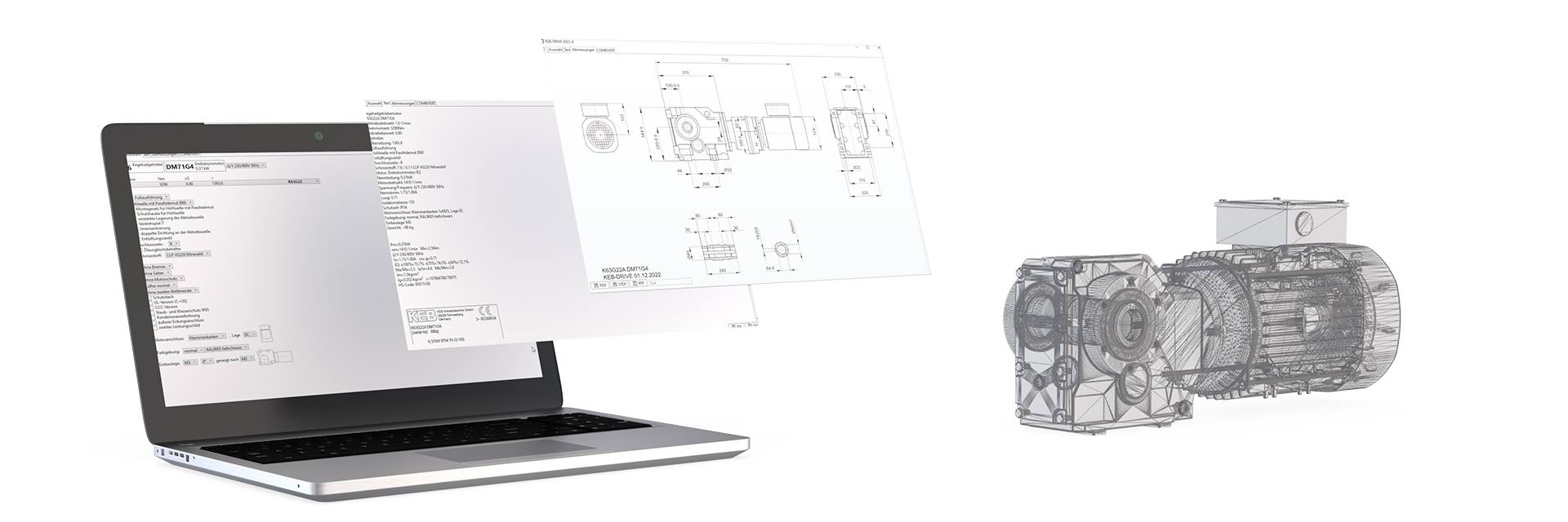 Ausschnitte aus der Software KEB-Drive